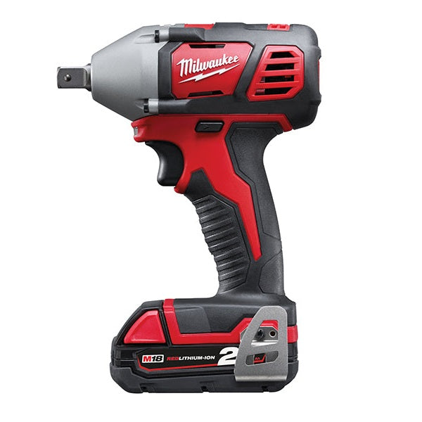 Milwaukee Power Tools M18 BIW12-202C Compact 1/2in Impact Wrench 18V 2 x 2.0Ah Li-ion