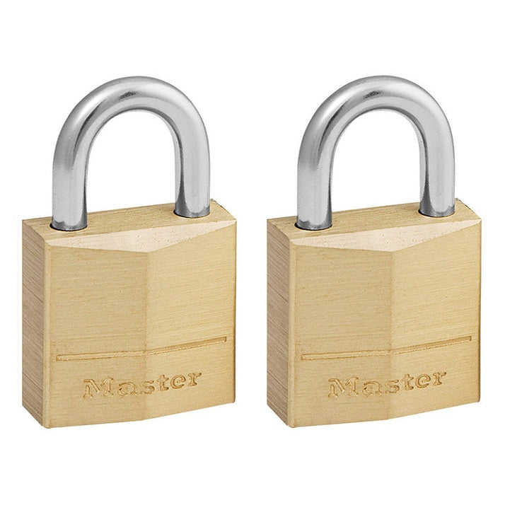 Master Lock Solid Brass 20mm Padlock 3-Pin - Keyed Alike x 2