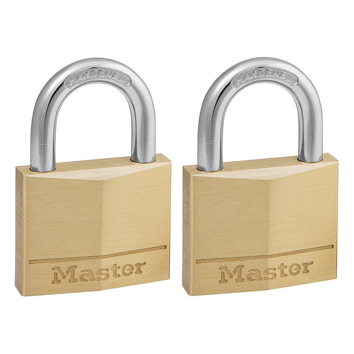 Master Lock Solid Brass 40mm Padlock 4-Pin - Keyed Alike x 2