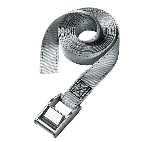 Master Lock Lashing Strap with Metal Buckle, Grey 2.5m 150kg (Pack 2)