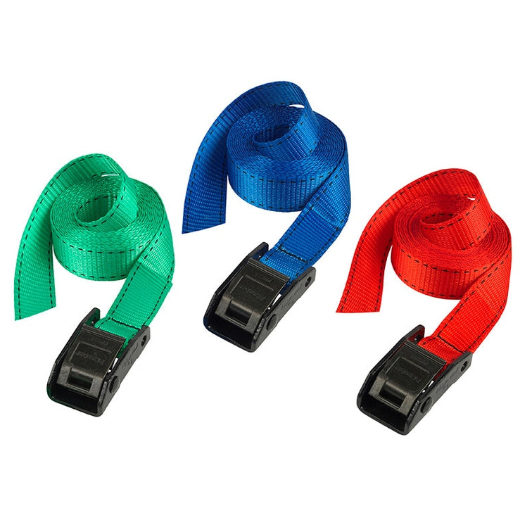 Master Lock Lashing Strap with Metal Buckle, Coloured 2.5m 150kg (Pack 2)