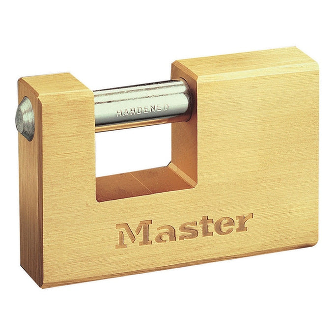 Master Lock Rectangular 76mm Solid Brass Body Shutter Padlock