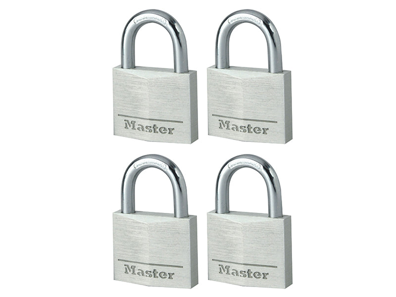 Master Lock Aluminium 40mm Padlock 4-Pin - Keyed Alike x 4