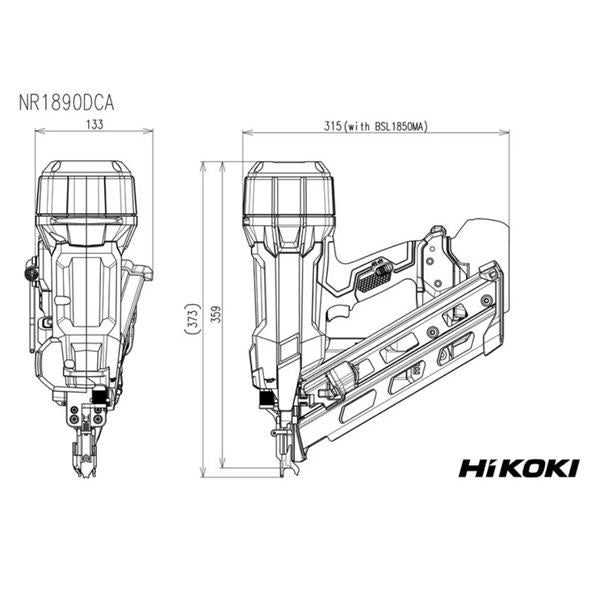 HIKOKI 2ND GEN FIRST FIX NAILER 18V WITH 2 X 5AH BATTERIES