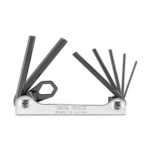 TENG TOOL HEX KEY SET FOLDING TO 6MM 7 PIECES