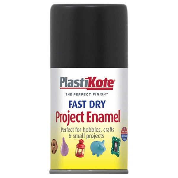 PlastiKote Fast Dry Enamel Aerosol Gloss Black 100ml