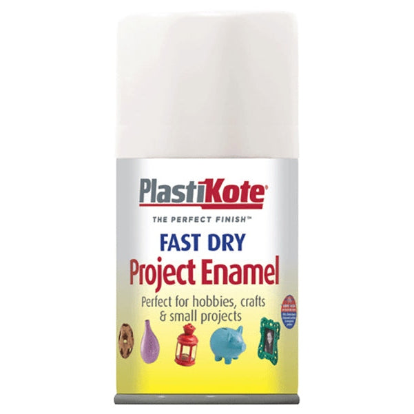 PlastiKote Fast Dry Enamel Aerosol Gloss White 100ml