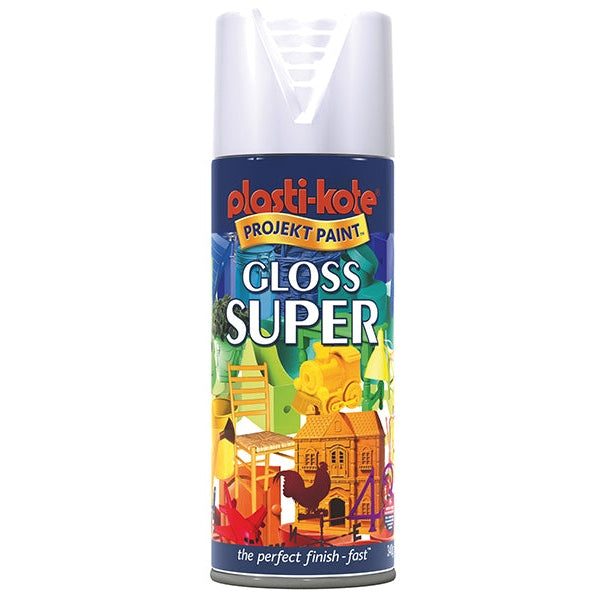 PlastiKote Gloss Super Spray White 400ml