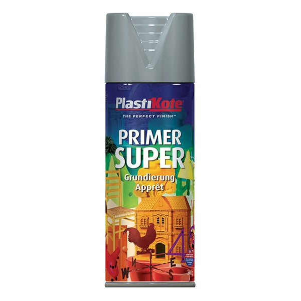 PlastiKote Super Spray Primer Grey 400ml