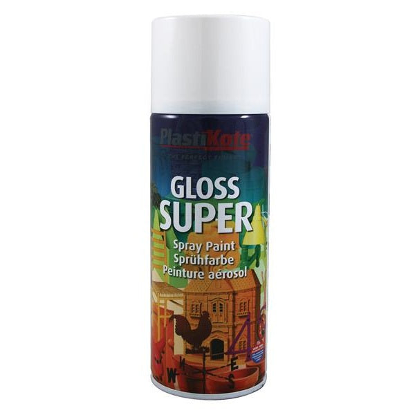 PlastiKote Gloss Super Spray White RAL 9016 400ml