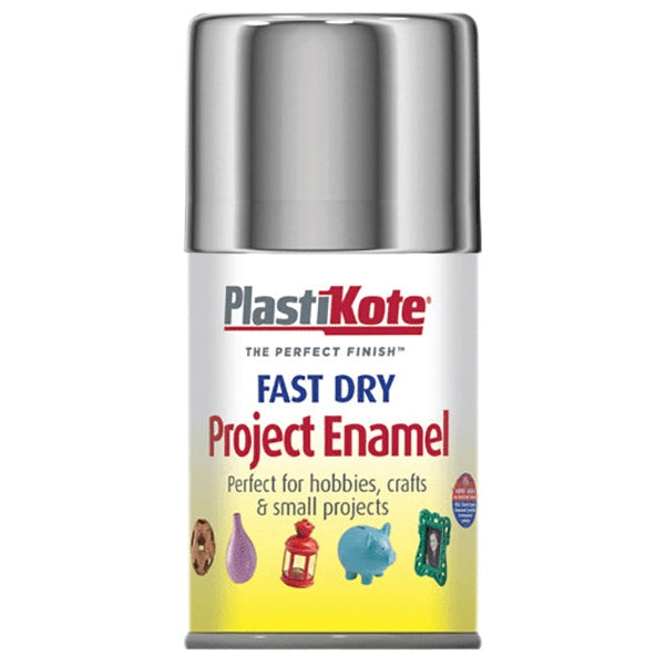 PlastiKote Fast Dry Enamel Aerosol Chrome 100ml