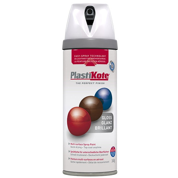 PlastiKote Twist & Spray Gloss White 400ml