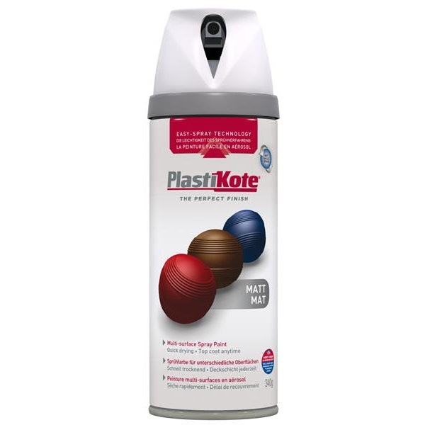 PlastiKote Twist & Spray Matt White 400ml