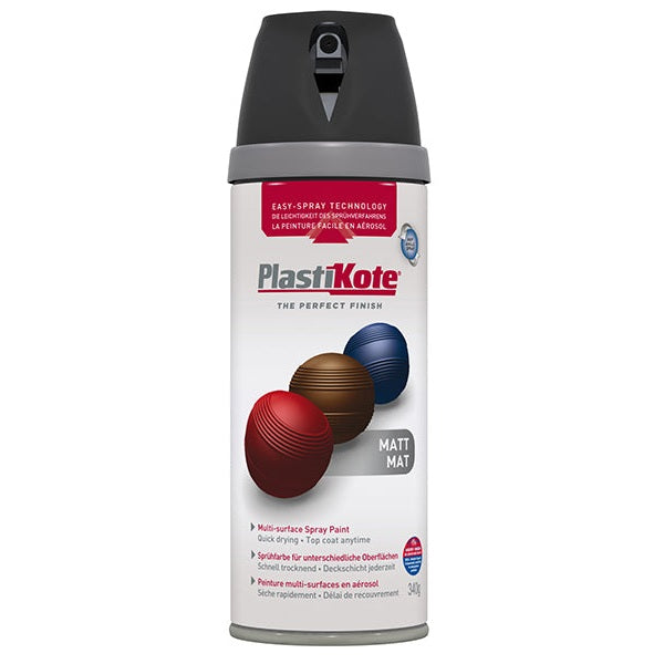 PlastiKote Twist & Spray Matt Black 400ml