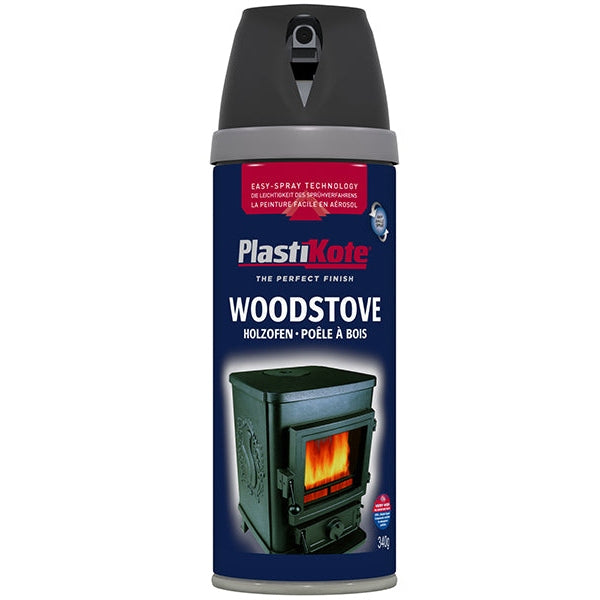 PlastiKote Twist & Spray Woodstove Paint Black 400ml
