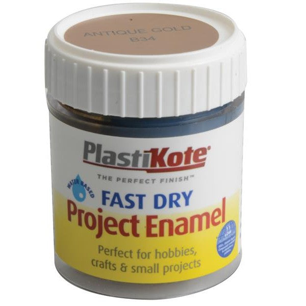 PlastiKote Fast Dry Enamel Paint B34 Bottle Antique Gold 59ml
