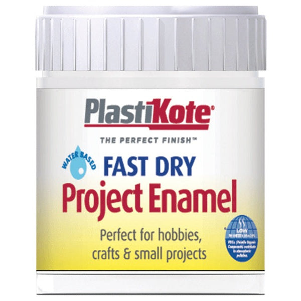 PlastiKote Fast Dry Enamel Paint B4 Bottle Gloss White 59ml