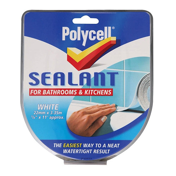 Polycell Sealant Strip Kitchen / Bathroom White 22mm