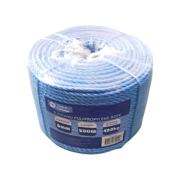 TRUST-K 6MM X 200M 3-STRAND TWISTED ROPE