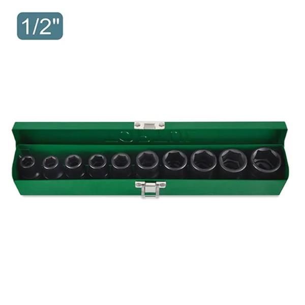 TOPTUL 10 PCE 1/2"DR 6PT SOCKET SET