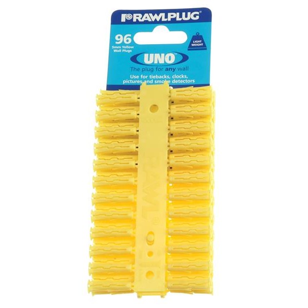 Rawlplug Yellow UNO® Plugs 5 x 24mm (Card 96) - Watson Hire