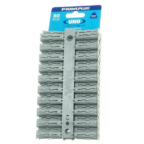 Rawlplug Grey UNO® Plugs 10 x 36mm (Card 80)