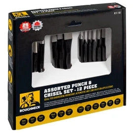 ROUGHNECK PUNCH AND CHISEL SET 12PC