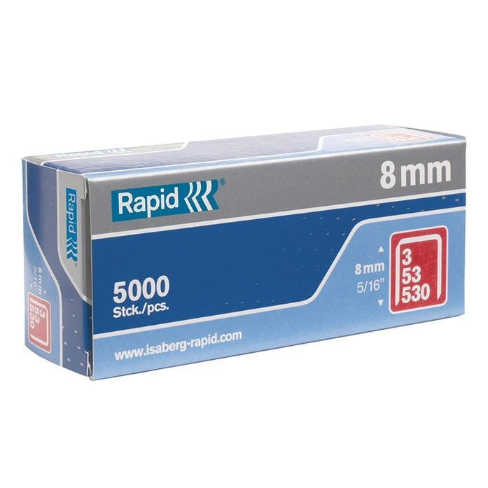 Rapid 53/8B 8mm Galvanised Staples (Box 5000)