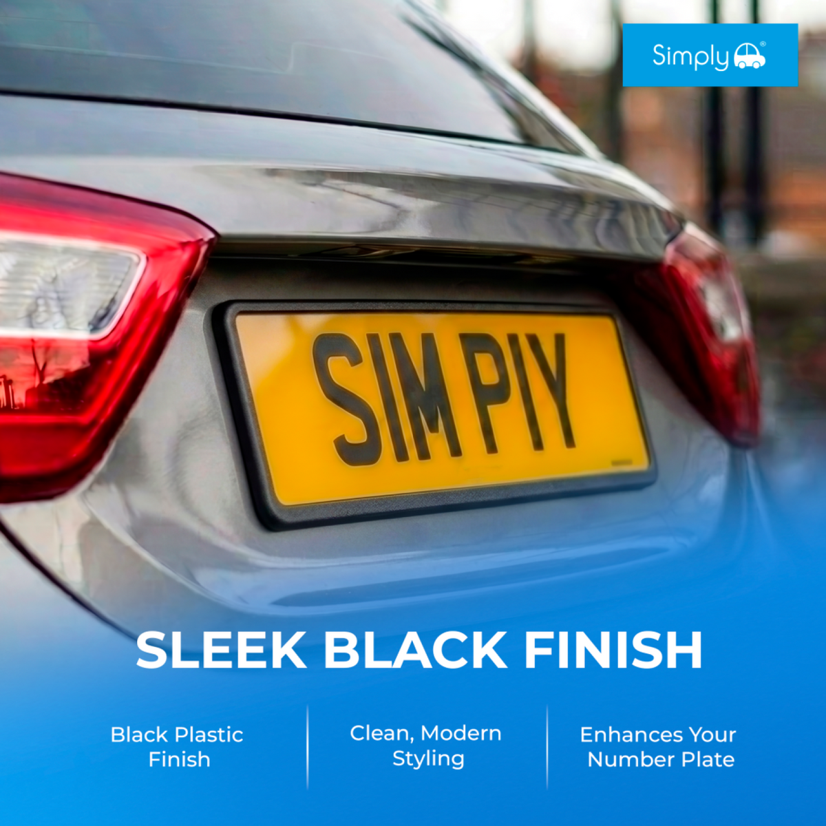 SIMPLY AUTO BLACK ABS NUMBER PLATE HOLDER