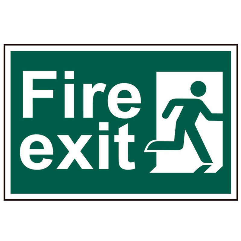 Scan Fire Exit Man Running Right - PVC Sign 300 x 200mm - Watson Hire