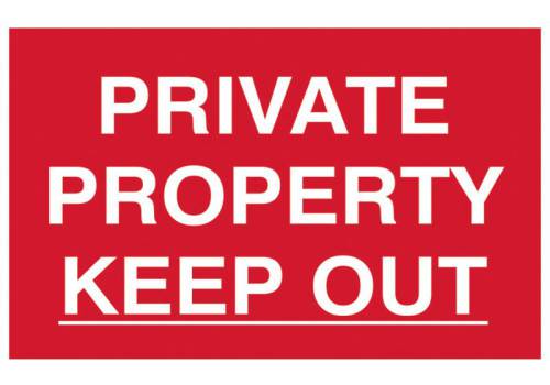 PRIVATE PROPERTY KEEP OUT - PVC (300 X 200MM)