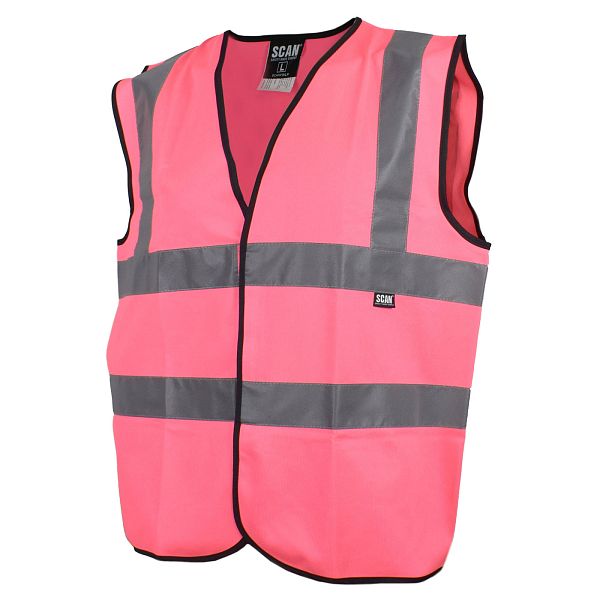 SCAN HI-VIS WAISTCOAT PINK - L
