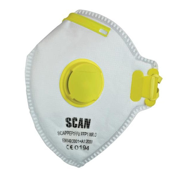 Scan Fold Flat Valved Disposable Mask FFP1 (Pack of 3)