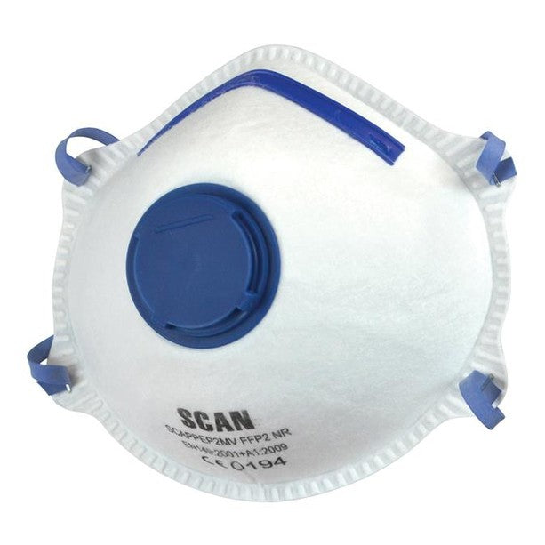 Scan Moulded Disposable Mask Valved FFP2 Protection (Pack 3)
