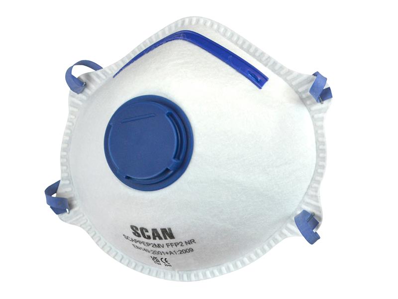 Scan Moulded Disposable Mask Valved FFP2 Protection (Pack 10)
