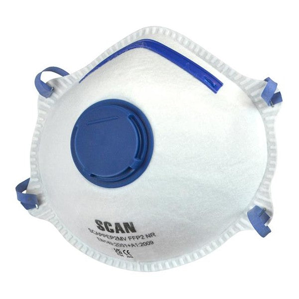 Scan Moulded Disposable Mask Valved FFP2 Protection (Pack 10)