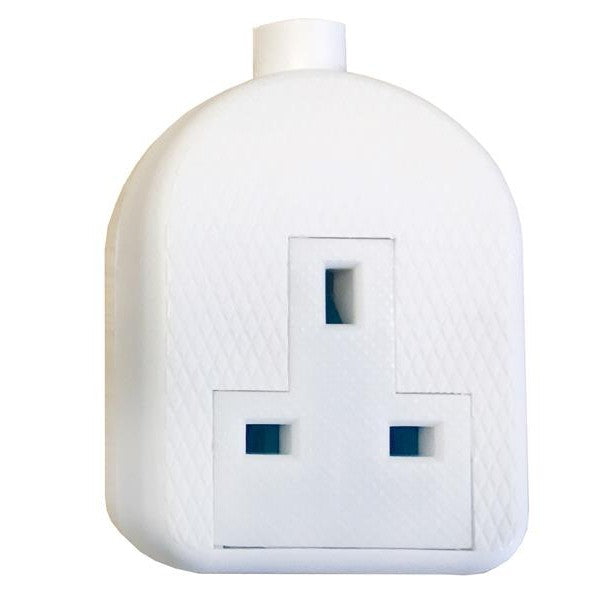 SMJ White Trailing Extension Socket 13A 1-Gang