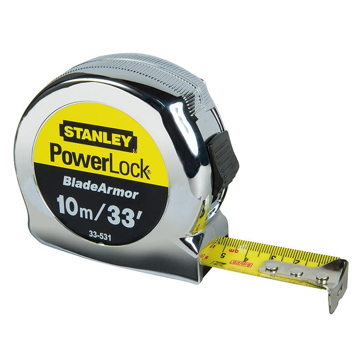 STANLEY® PowerLock® BladeArmor® Pocket Tape 10m/33ft (Width 25mm) - Watson Hire