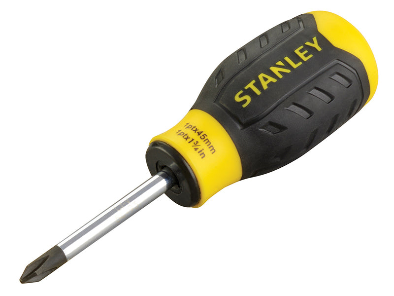 STANLEY® Cushion Grip Stubby Screwdriver Phillips Tip PH1 x 45mm