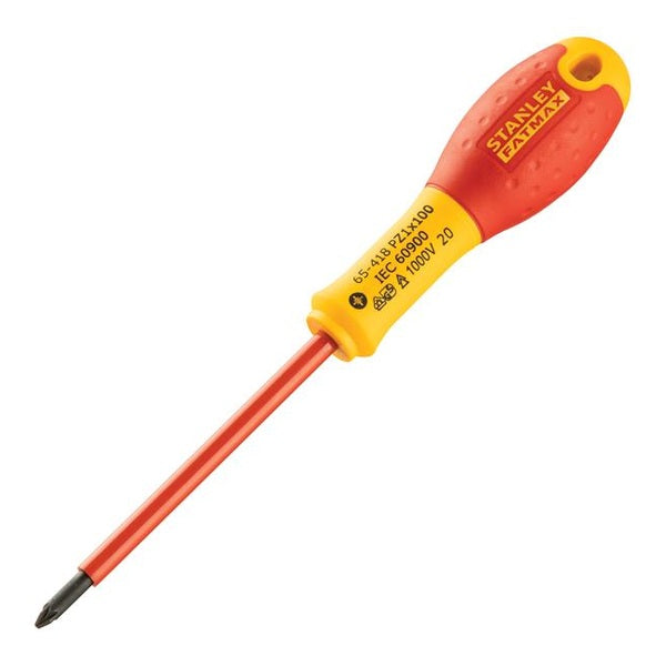STANLEY® FatMax® VDE Insulated Screwdriver Pozidriv Tip PZ1 x 100mm
