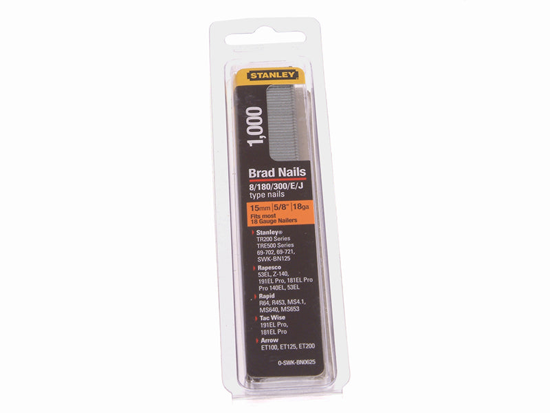 STANLEY® SWKBN Brad Nail 15mm SWKBN062 (Pack 1000)