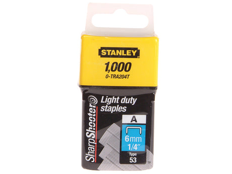 STANLEY® TRA2 Light-Duty Staple 6mm TRA204T (Pack 1000)