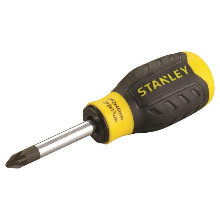 STANLEY® Cushion Grip Stubby Screwdriver Pozidriv Tip PZ2 x 45mm