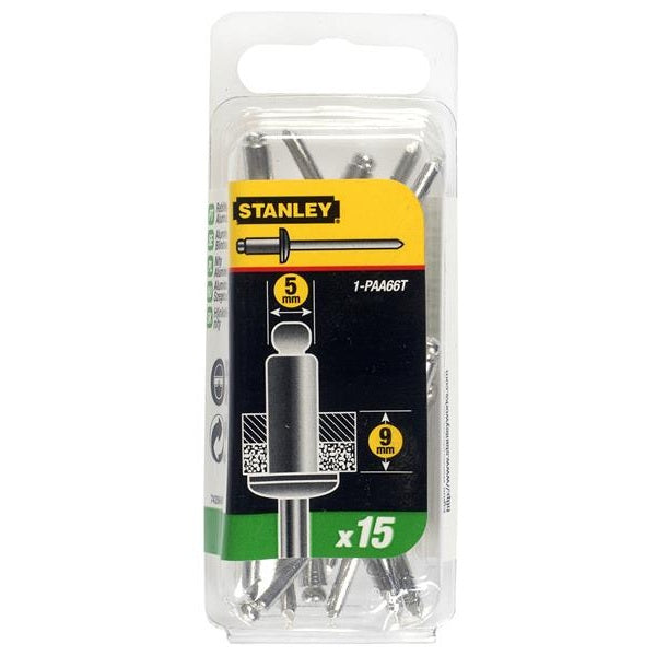 STANLEY® 1-PAA66T Aluminium Rivets Long 5 x 12mm Pack of 15