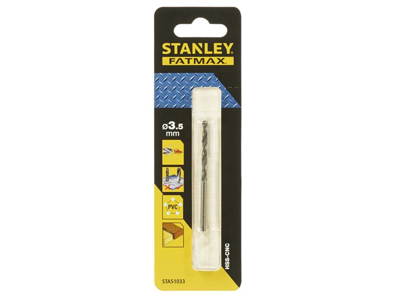 STANLEY® FatMax® Precision Metal Drill Bit 3.5mm OL:70mm WL:39mm
