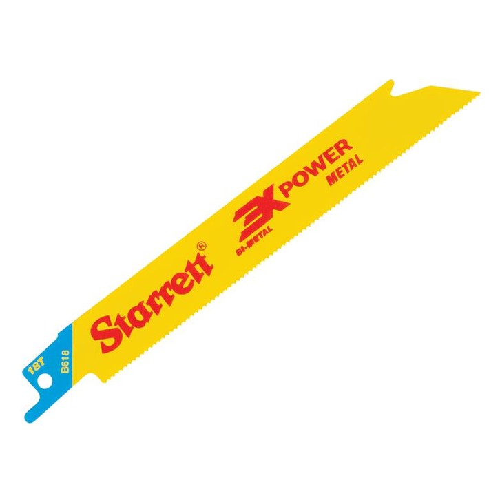 Starrett B618-5 Bi-Metal Reciprocating Blade, Metal Straight 152mm 18 TPI (Pack 5)