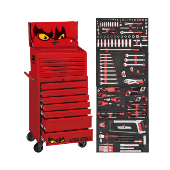 TENG 27" STACK FOAM TOOL KIT 217 PIECES RED
