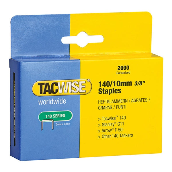 Tacwise 140 Heavy-Duty Staples 10mm (Type T50 G) (Pack 2000) - Watson Hire