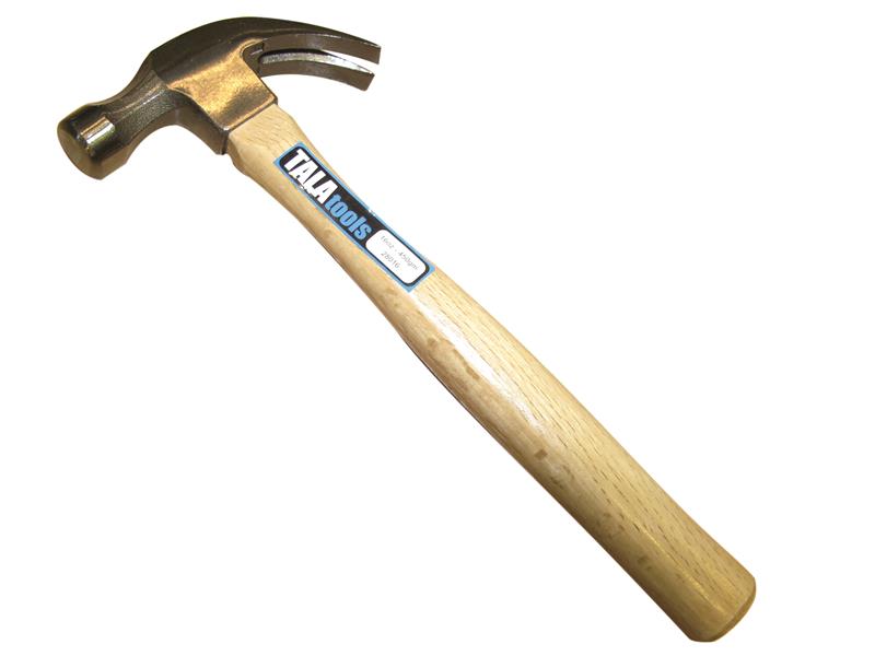 TALAtools Claw Hammer, Wooden Handle 450g (16oz)