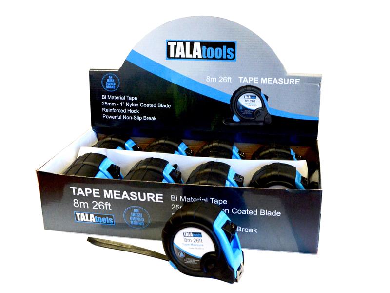TALAtools Measuring Tape 8m/26ft (Width 25mm) (CDU of 16)